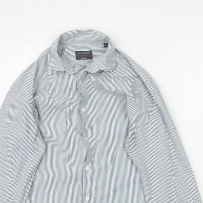 Mens UK Size 14.5 Marks and Spencer Multicoloured  Button-Up Long Sleeve Casual