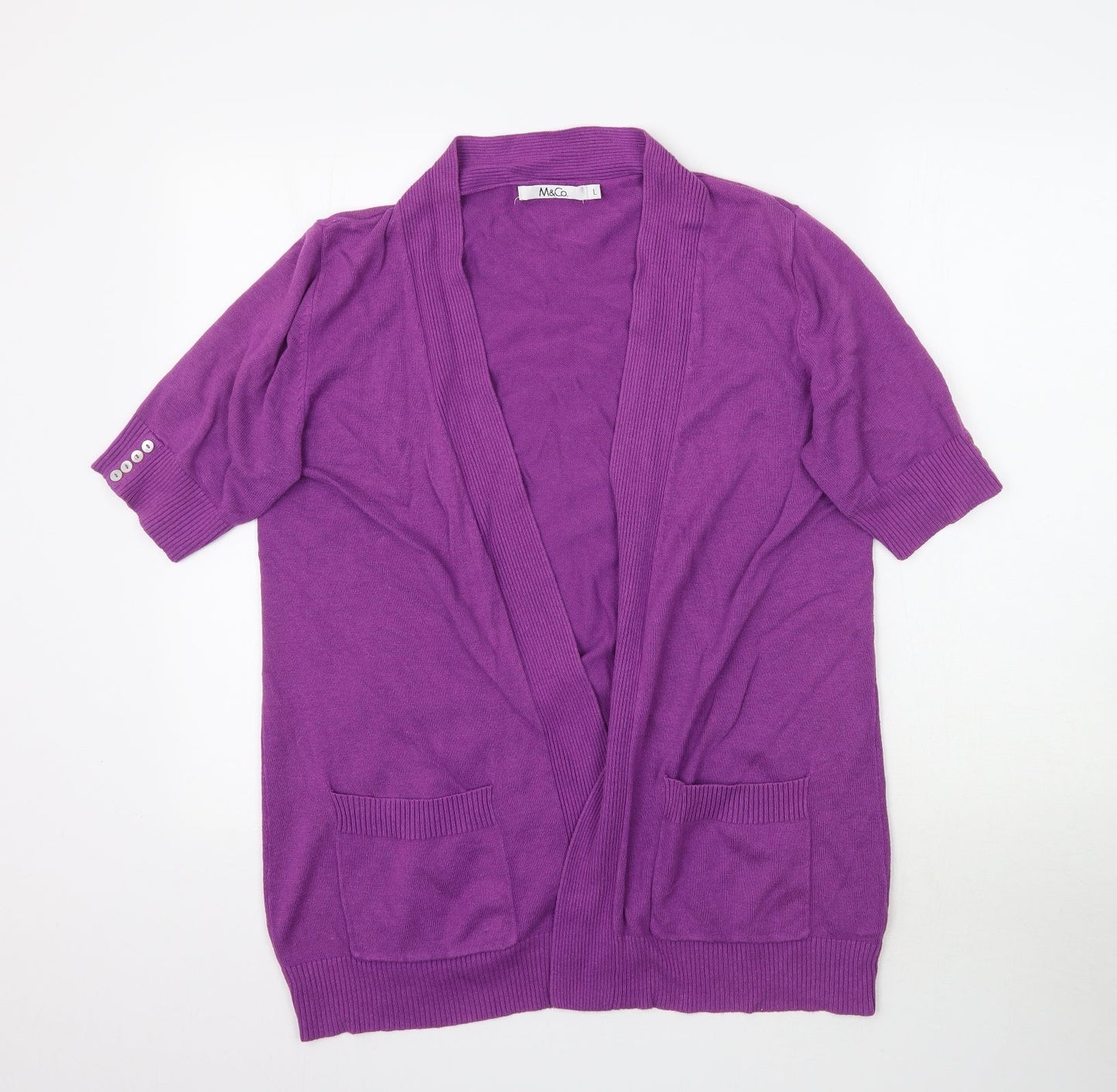 Womens UK Size L M&Co Purple Cardigan Jumper