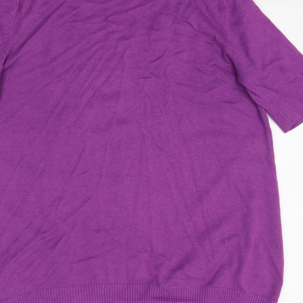 Womens UK Size L M&Co Purple Cardigan Jumper
