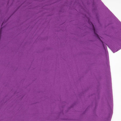 Womens UK Size L M&Co Purple Cardigan Jumper