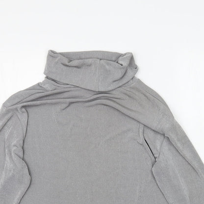 Womens UK Size L Preworn Grey Basic T-Shirt