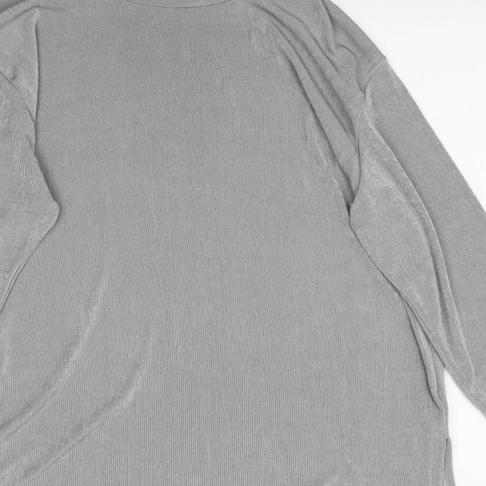 Womens UK Size L Preworn Grey Basic T-Shirt