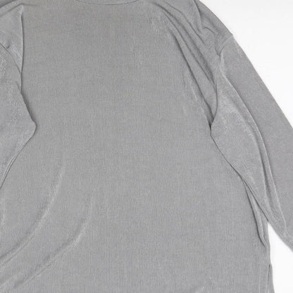 Womens UK Size L Preworn Grey Basic T-Shirt