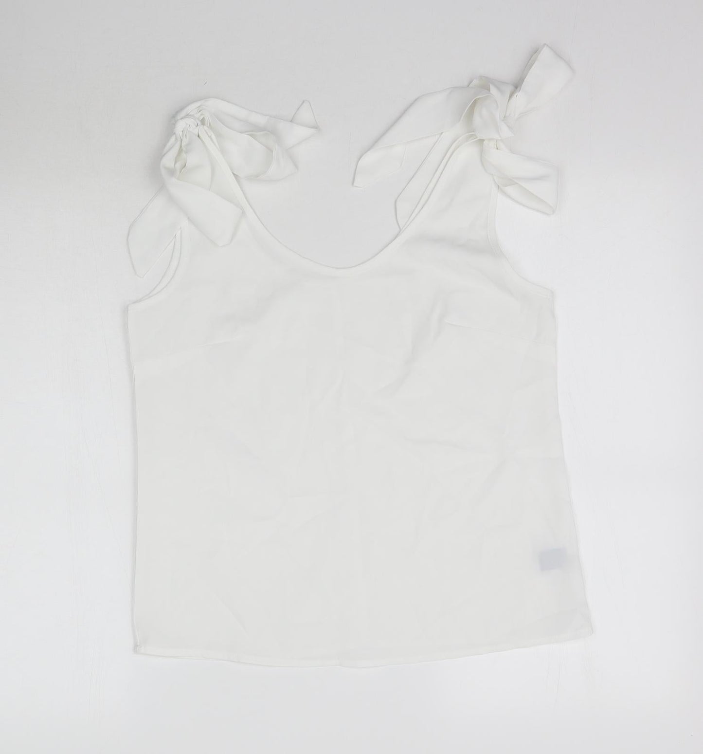 SheIn Womens White   Basic Blouse Size S  - Tie detail