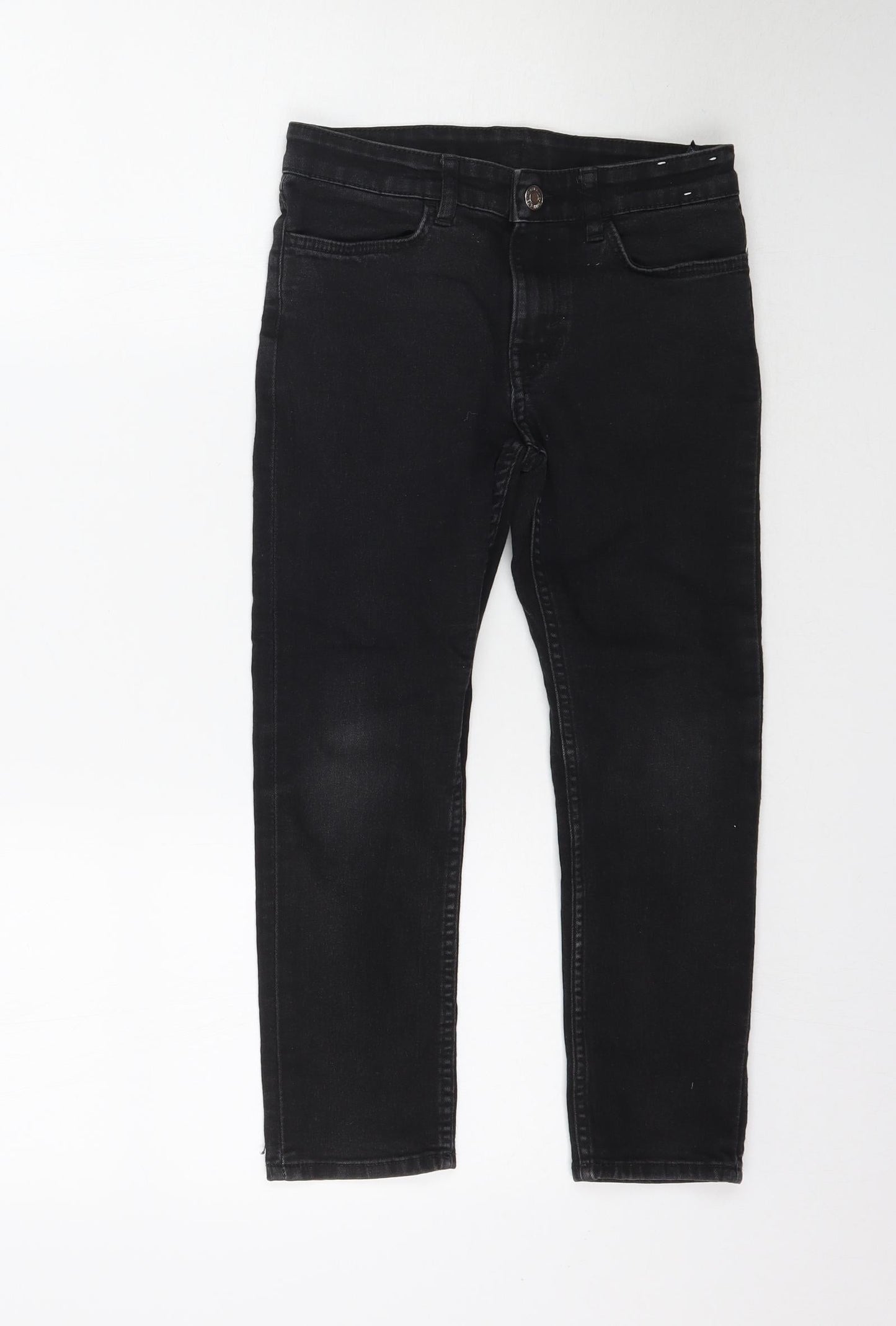 &Denim Girls Black  Denim Straight Jeans Size 7-8 Years