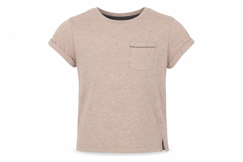 Front view of George boys’ beige basic t-shirt, size 6-7, years