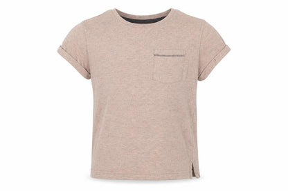Front view of George boys’ beige basic t-shirt, size 6-7, years