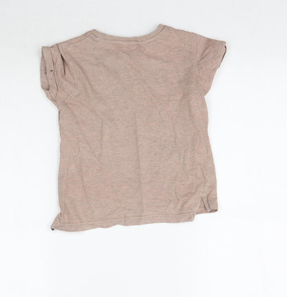Back view of George boys’ beige basic t-shirt, size 6-7, years