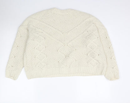 Womens UK Size M OVS Ivory Pullover Jumper
