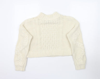 Womens UK Size M Nasty Gal Ivory Pullover Jumper
