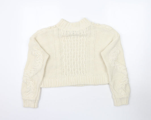 Womens UK Size M Nasty Gal Ivory Pullover Jumper