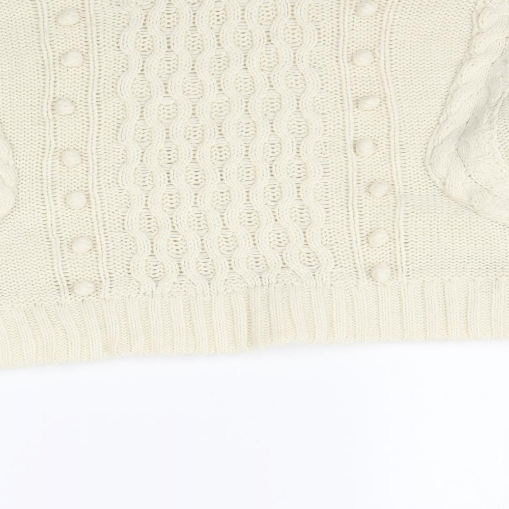 Womens UK Size M Nasty Gal Ivory Pullover Jumper