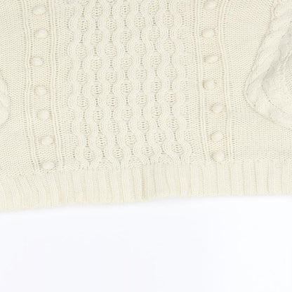 Womens UK Size M Nasty Gal Ivory Pullover Jumper