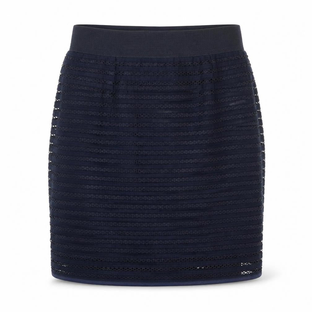 Front view of Savida women’s blue straight & pencil skirt, size UK 10