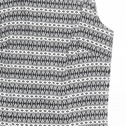 Mario Serrani Womens Black Geometric  Shirt Dress  Size 12
