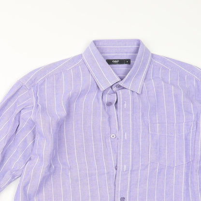 Mens UK Size M Cotton Traders Purple  Button-Up Long Sleeve Casual Shirt