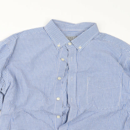 Mens UK Size M Marks and Spencer Blue  Button-Up Long Sleeve Casual Shirt