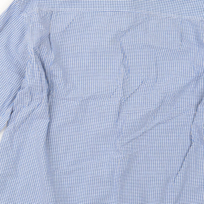 Mens UK Size M Marks and Spencer Blue  Button-Up Long Sleeve Casual Shirt