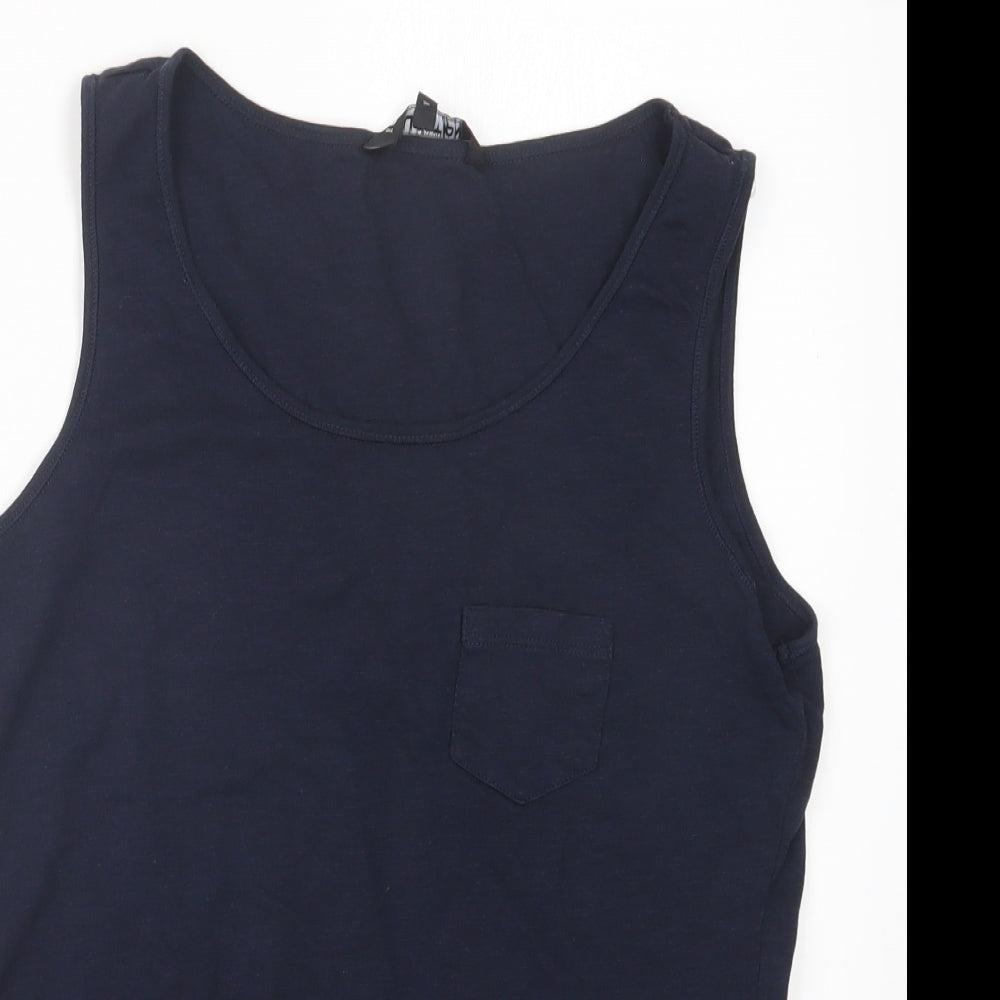Womens UK Size 10 Debenhams Blue Basic Tank