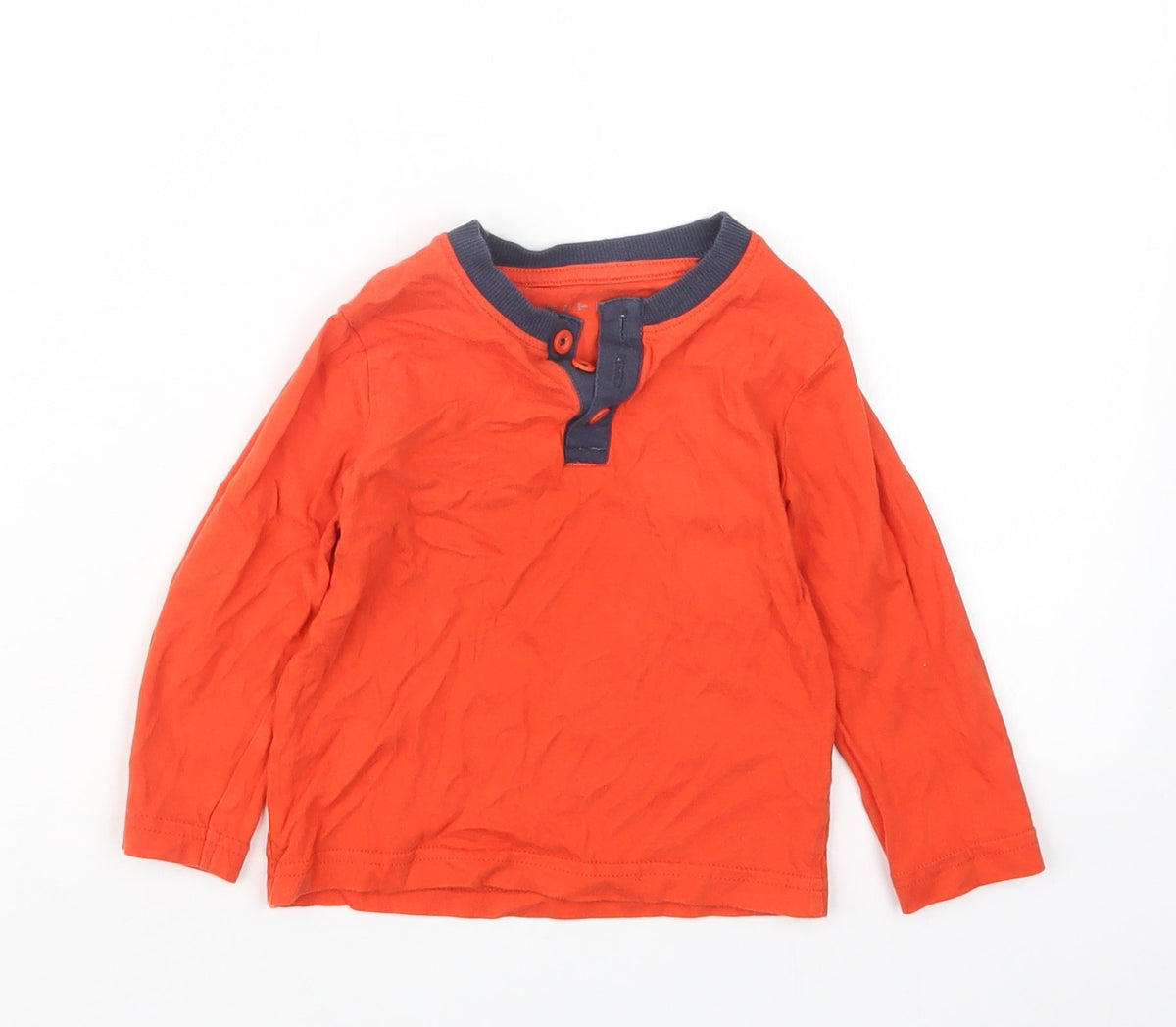 Additional front view of Nutmeg boys’ orange basic t-shirt, size 12-18, months