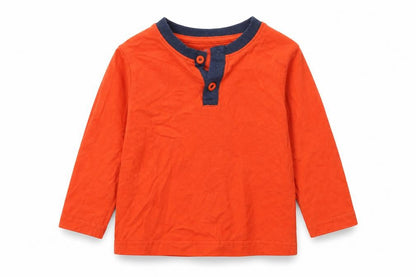 Front view of Nutmeg boys’ orange basic t-shirt, size 12-18, months