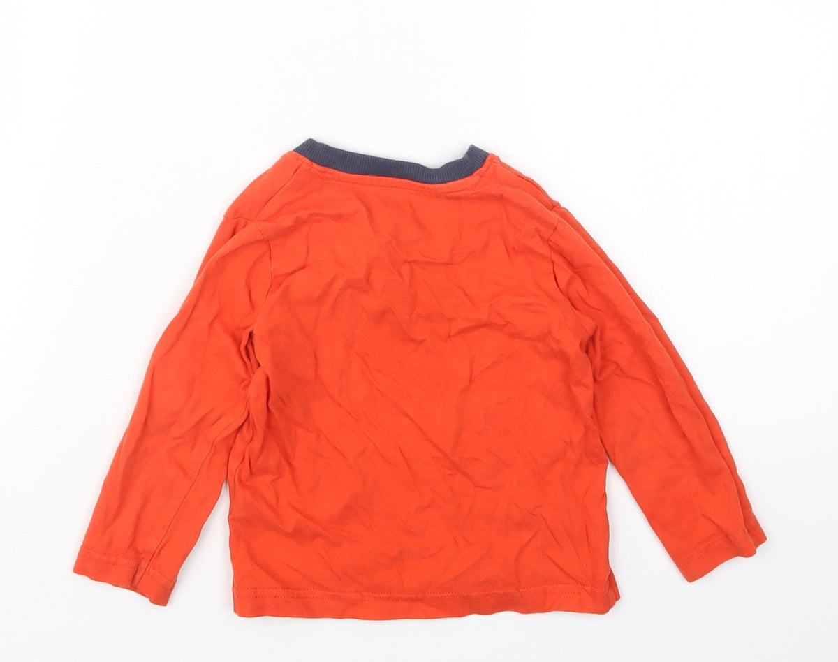 Back view of Nutmeg boys’ orange basic t-shirt, size 12-18, months
