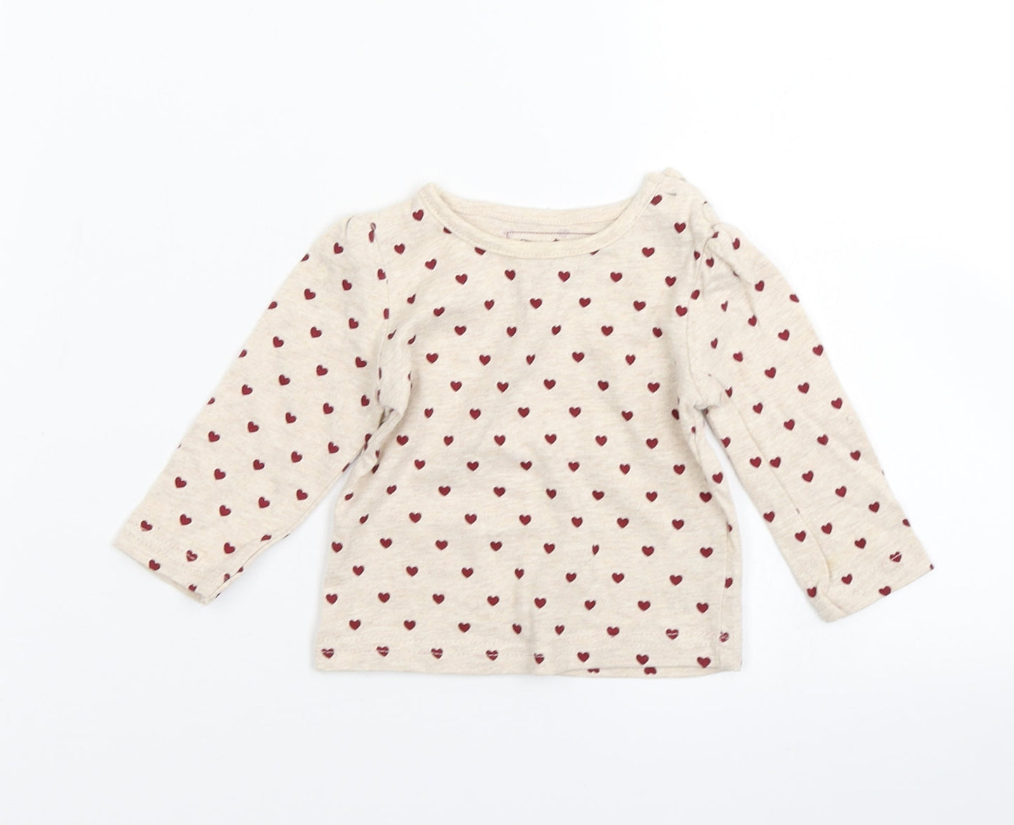 early days Girls Beige Polka Dot  Basic T-Shirt Size 0-3 Months
