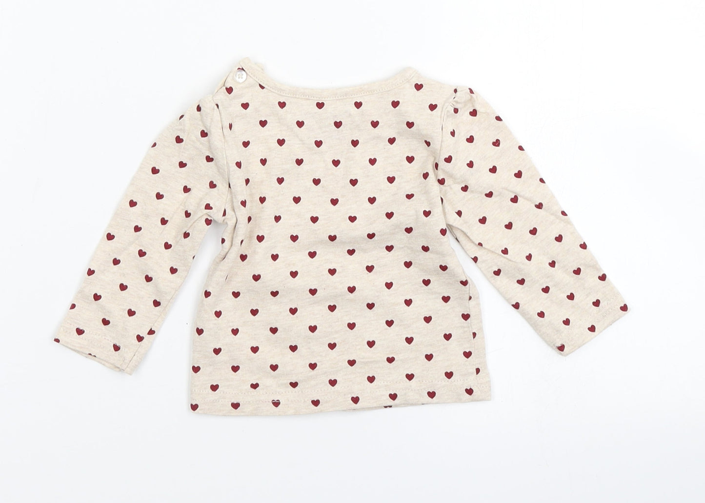 early days Girls Beige Polka Dot  Basic T-Shirt Size 0-3 Months