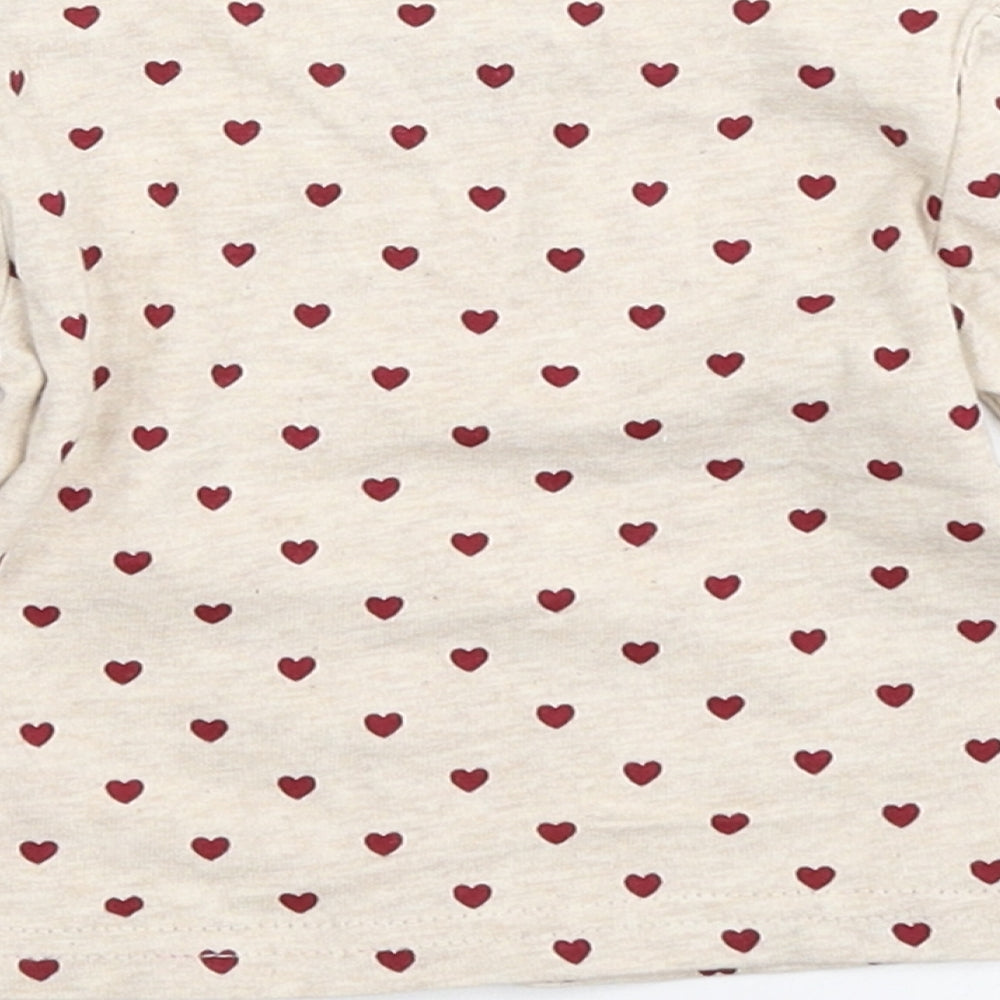 early days Girls Beige Polka Dot  Basic T-Shirt Size 0-3 Months