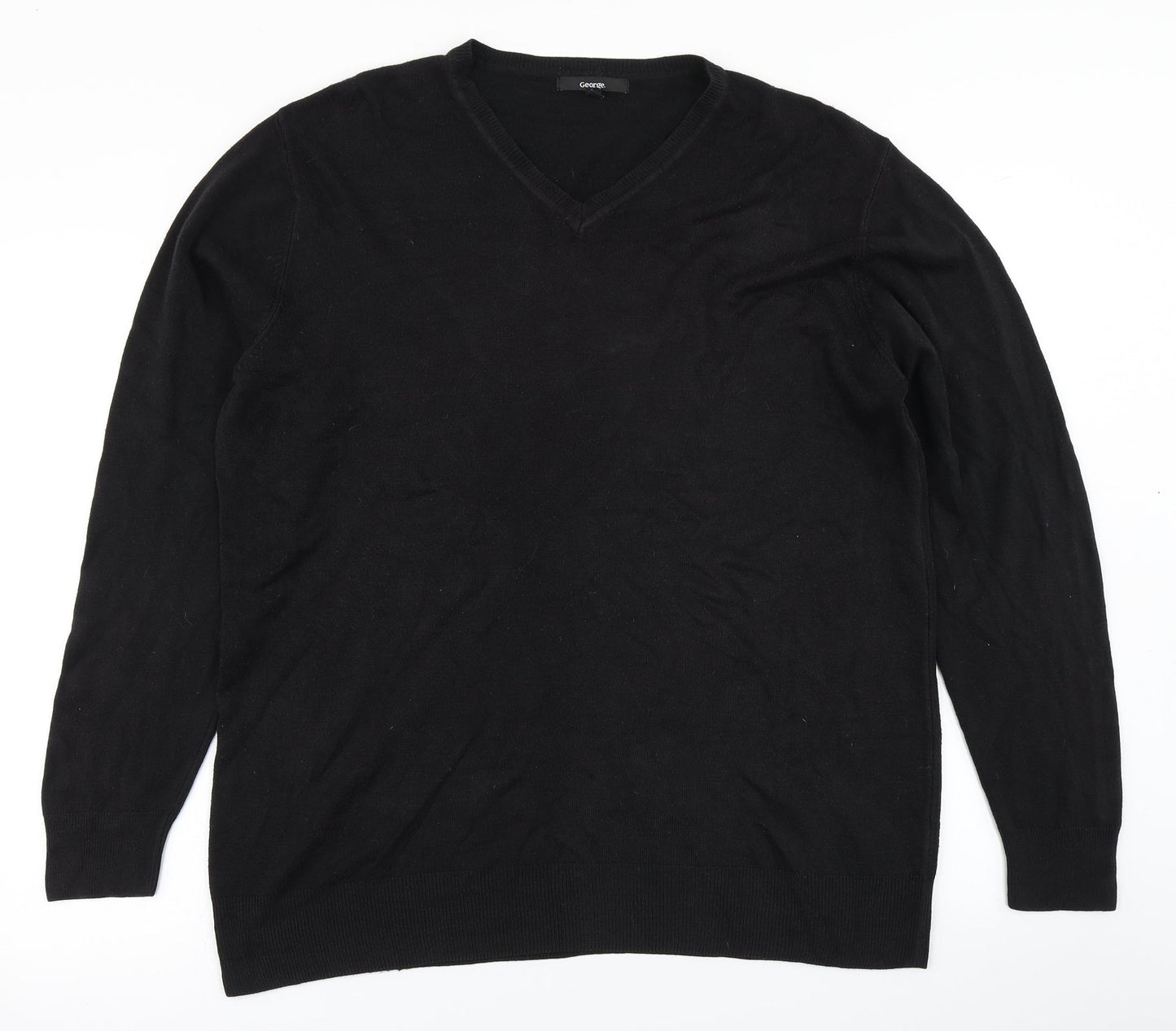 George Mens Black  Knit Pullover Jumper Size XL