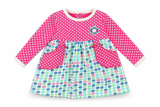 BlueZoo Girls Pink Polka Dot  Skater Dress  Size 3-6 Months