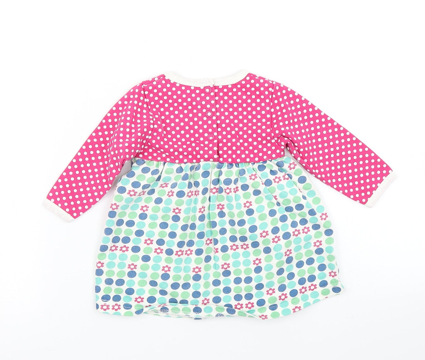 BlueZoo Girls Pink Polka Dot  Skater Dress  Size 3-6 Months