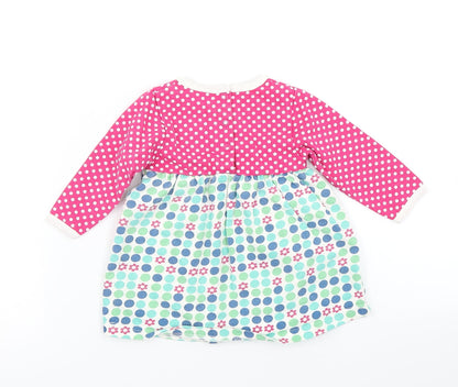 BlueZoo Girls Pink Polka Dot  Skater Dress  Size 3-6 Months