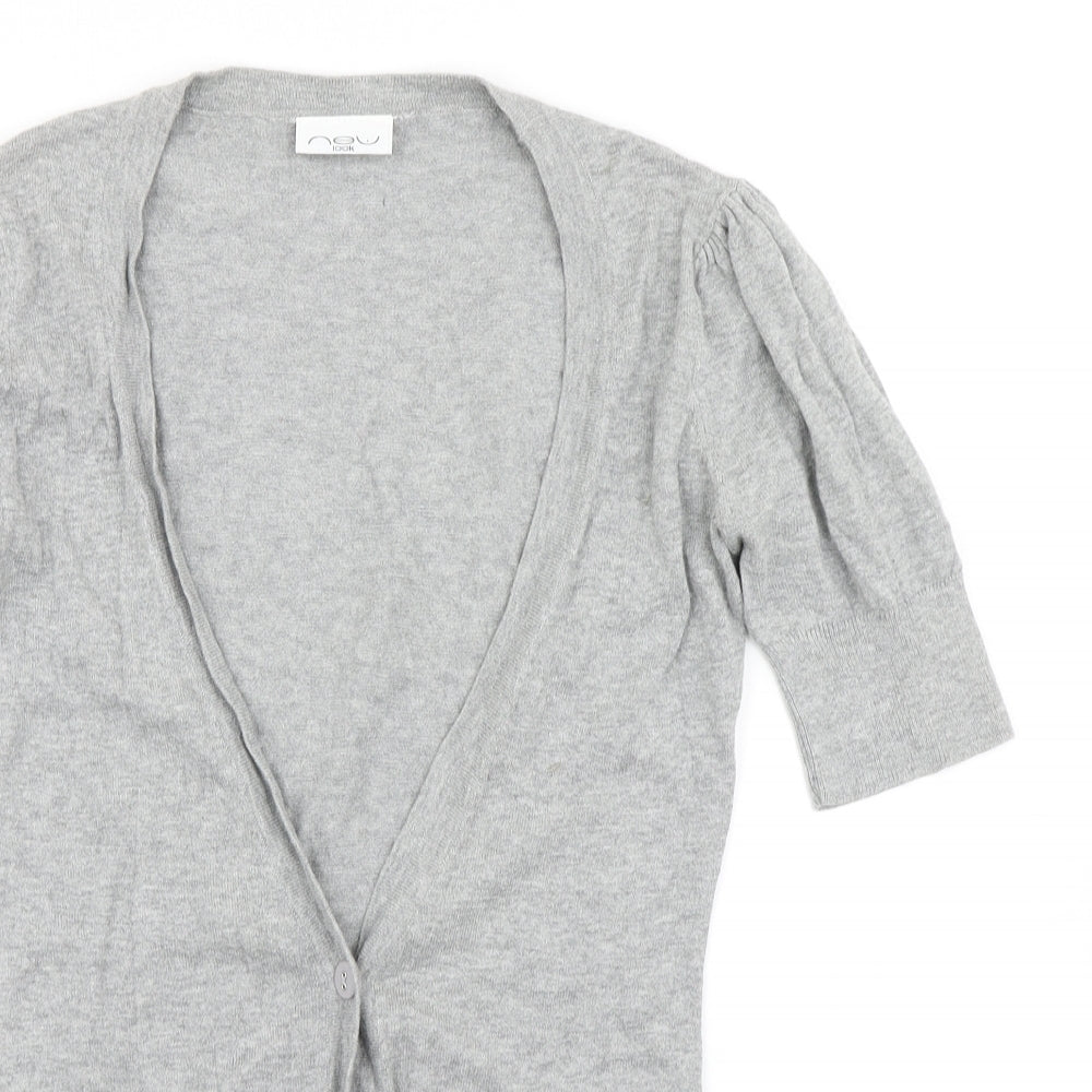 Womens UK Size 6 New Look Grey Cardigan Jumper