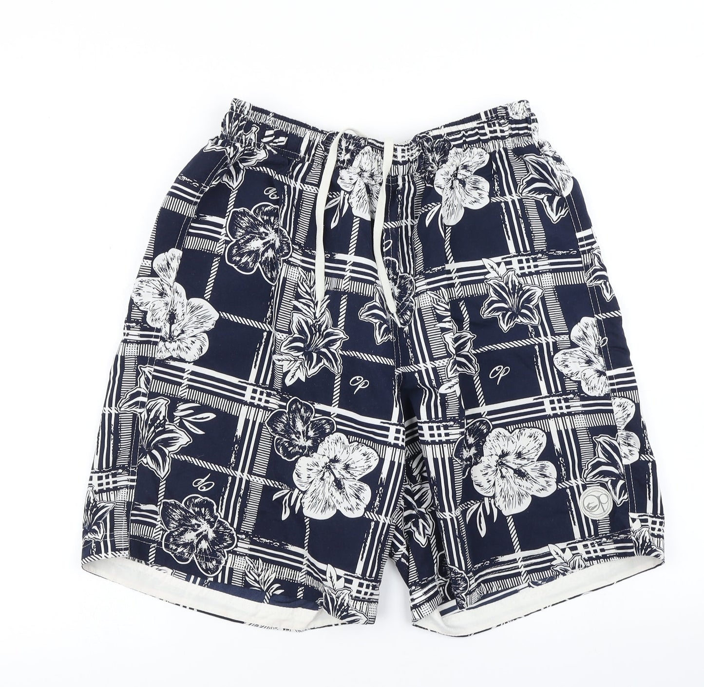 Ocean Pacific Mens Blue Floral  Athletic Shorts Size M