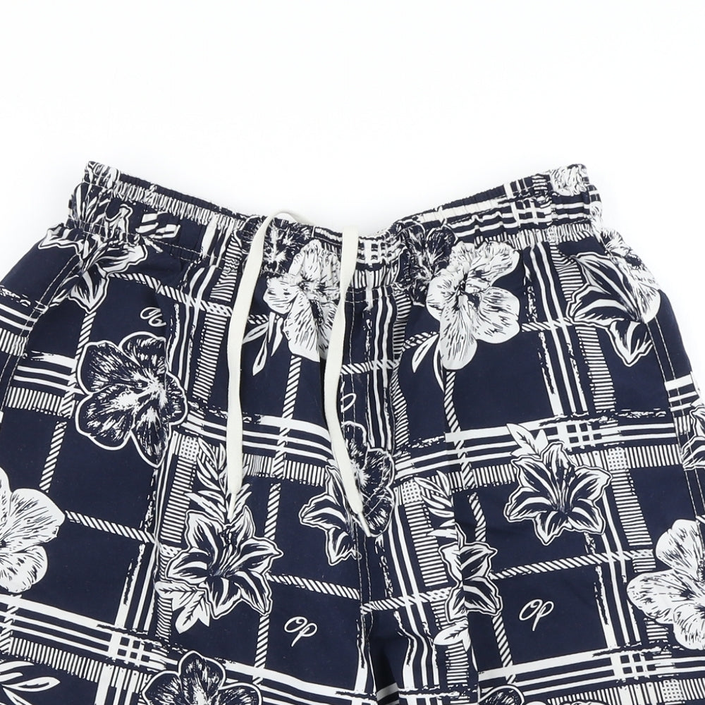 Ocean Pacific Mens Blue Floral  Athletic Shorts Size M