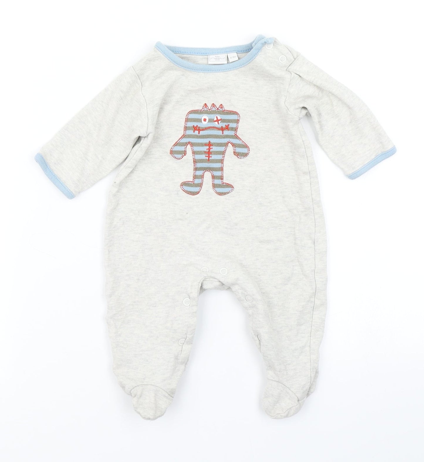 New Look Boys Grey   Babygrow One-Piece Size 0-3 Months