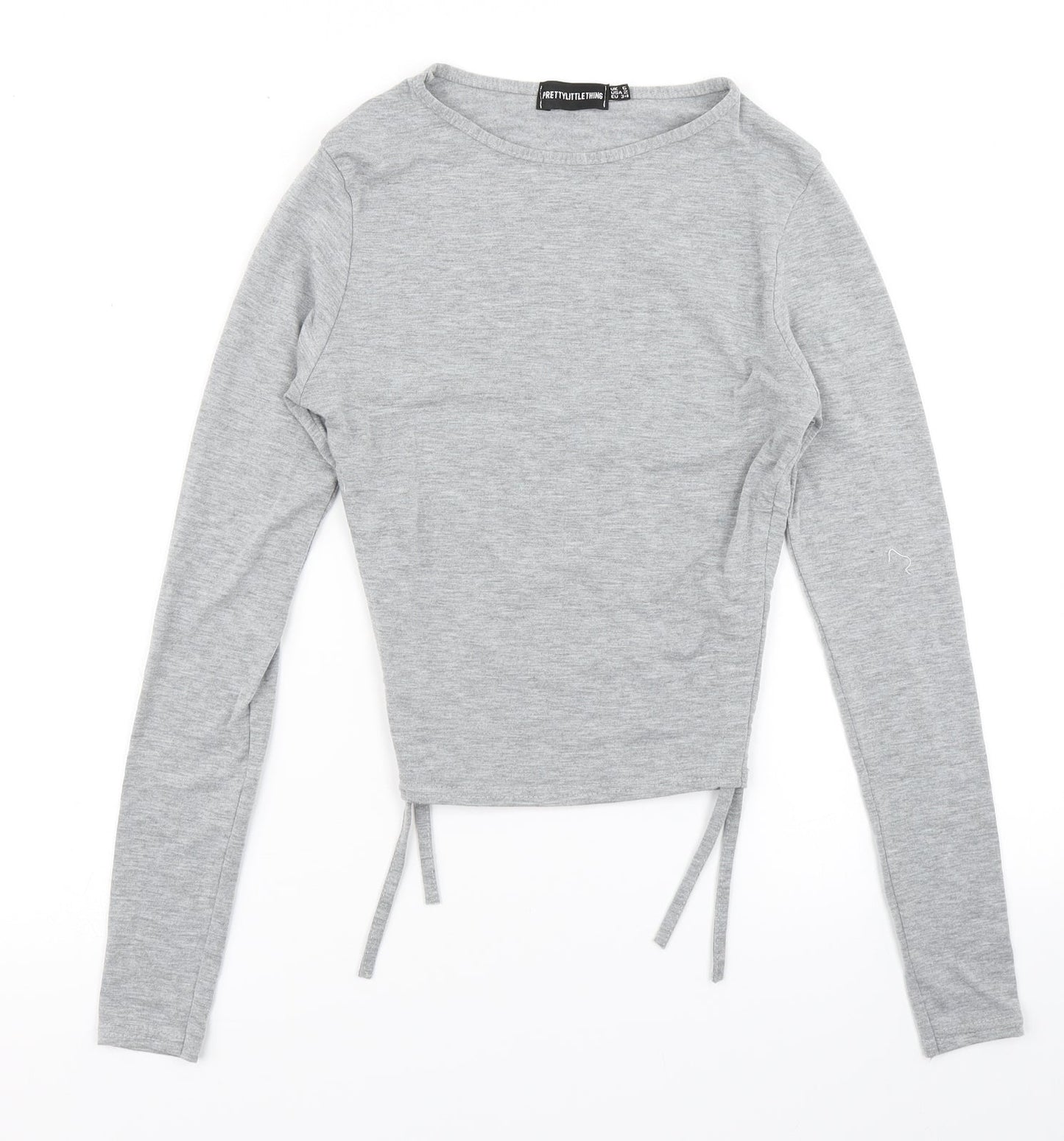 Womens UK Size 6 PRETTYLITTLETHING Grey Basic T-Shirt