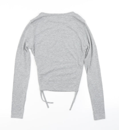 Womens UK Size 6 PRETTYLITTLETHING Grey Basic T-Shirt