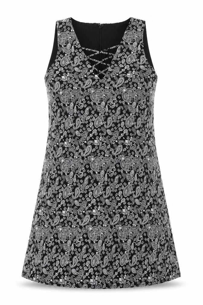 Noisy may Womens Black Paisley  A-Line  Size S
