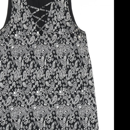 Noisy may Womens Black Paisley  A-Line  Size S