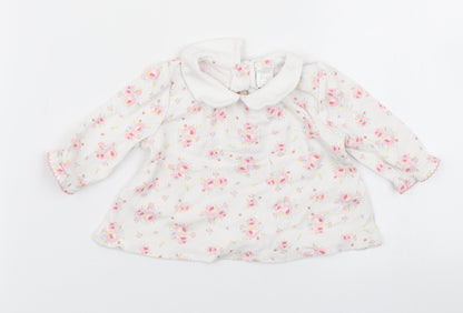 Mini Club Girls White Floral  Basic T-Shirt Size Newborn