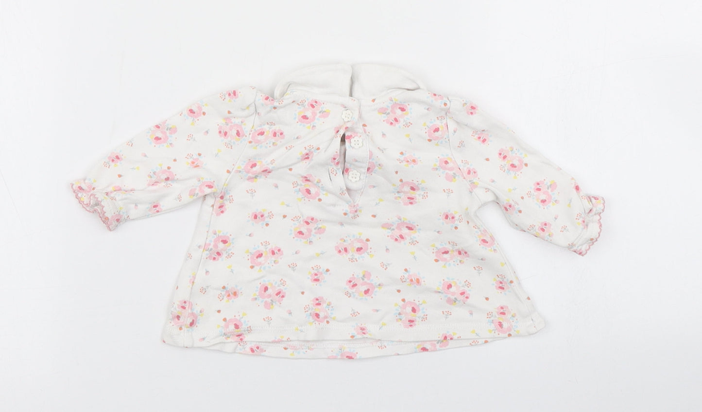Mini Club Girls White Floral  Basic T-Shirt Size Newborn
