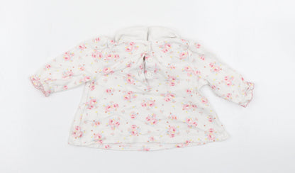 Mini Club Girls White Floral  Basic T-Shirt Size Newborn