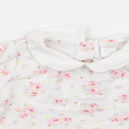 Mini Club Girls White Floral  Basic T-Shirt Size Newborn