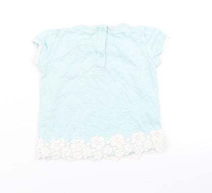 F&F Girls Blue   Basic T-Shirt Size 9-12 Months