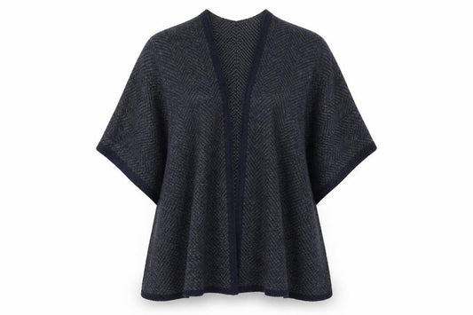 Front view of Bonmarché women’s blue knit cardigan jumper, size L