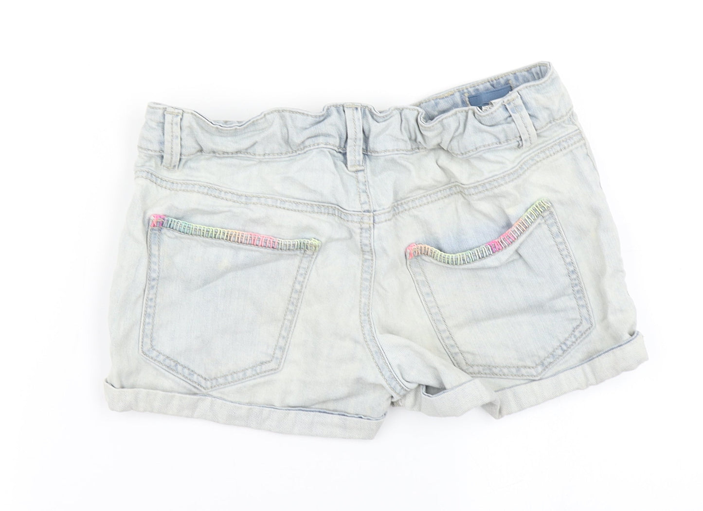 Benetton Jeans Girls Blue  Denim Mom Shorts Size 11-12 Years