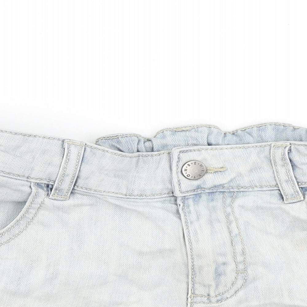 Benetton Jeans Girls Blue  Denim Mom Shorts Size 11-12 Years