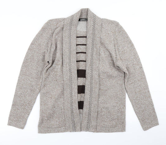 Envy Womens Brown Striped Knit Pullover Jumper Size M  - With cardigan